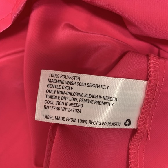 A New Day Satin Hot Pink Slip Dress Midi Sleeveless XXL 2XL Ruched Front Spring - Picture 6 of 7